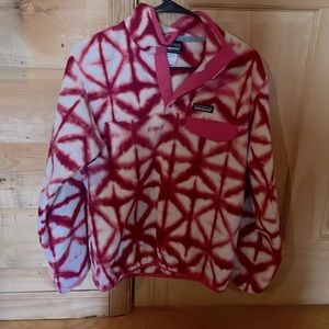 Patagonia pink and white jacket.